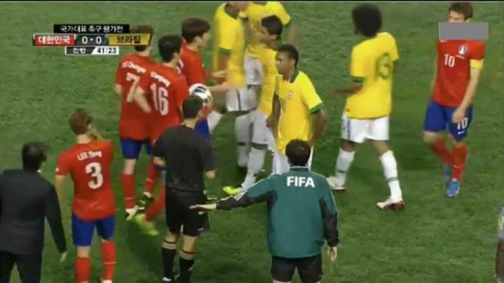 ネイマールが韓国のラフプレーにガチ怒り！そして倍返しのゴール！ Neymar got angry for foul and fk goal south korea 0-2 brazil